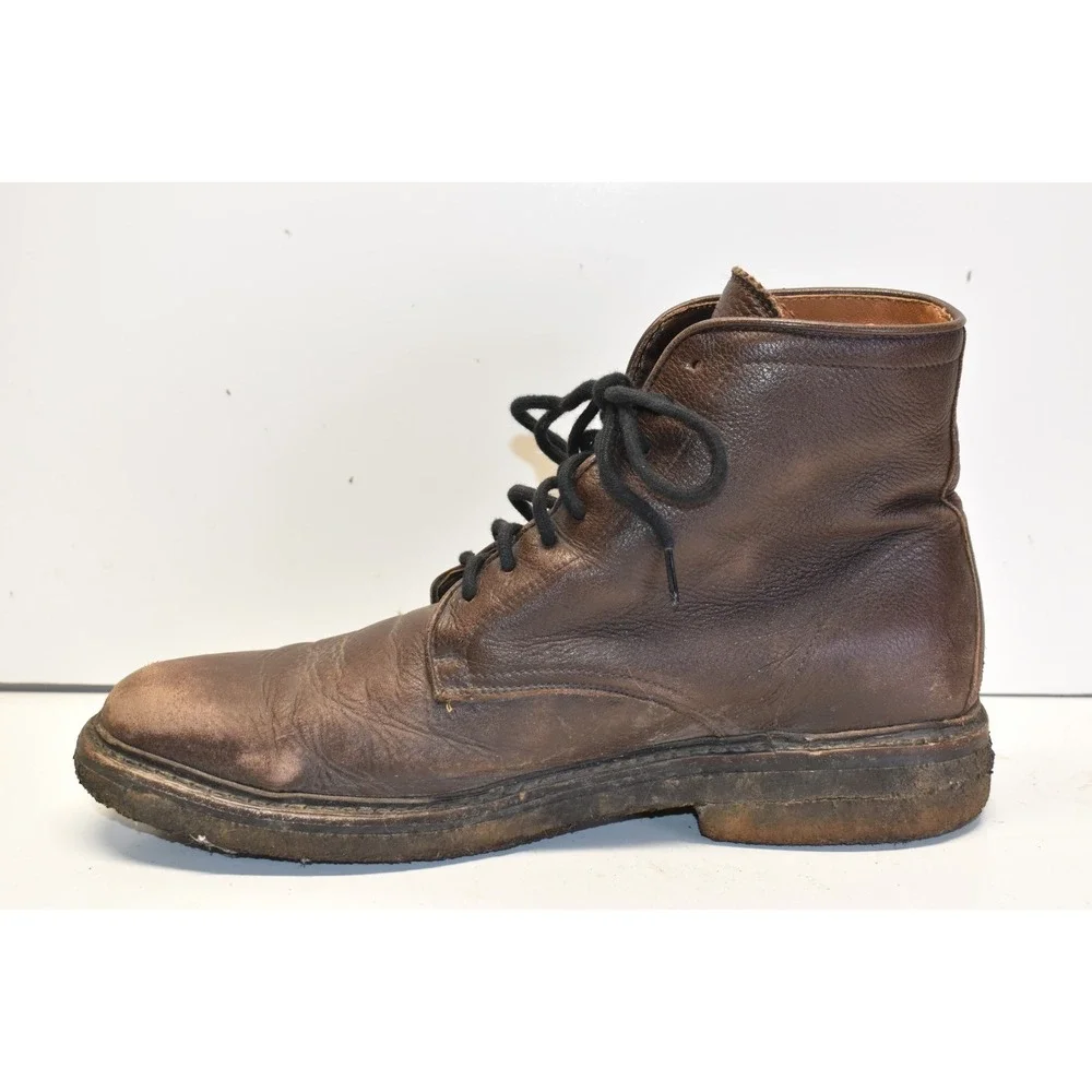Frye Corey Lace-Up Leather Boots Dark Brown Mens Size 10.5D Chukka Gum‎ Soles
